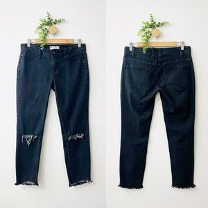 Free People Faded Black Cutoff Distressed Jeans